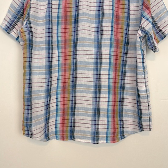 Men’s Tommy Bahama Multi Color Plaid Button Down 100% Linen Shirt. Size Large. - Picture 8 of 12